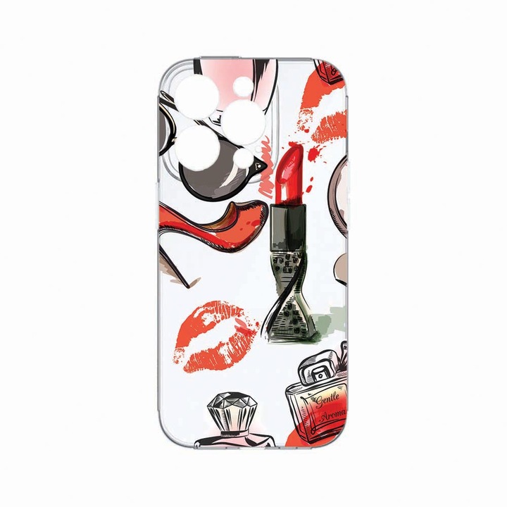 Husa BestCase®, Compatibila Cu Apple iPhone 14 Pro, Fashion, Rezistenta la uzura, Protectie camera, Transparent Silicon Series, c-TR 54