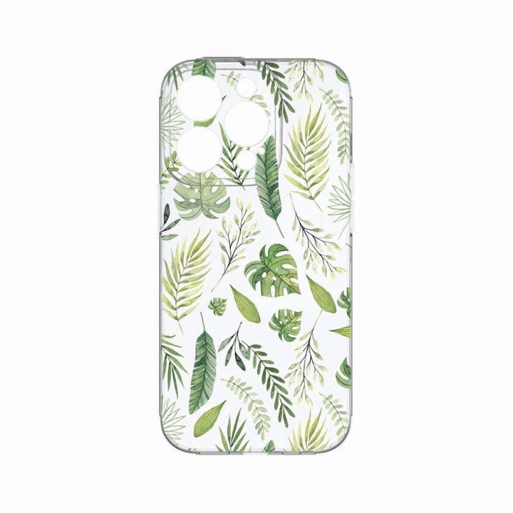 Husa BestCase®, Compatibila Cu Apple iPhone 14 Pro, Feathers, Rezistenta la uzura, Protectie camera, Transparent Silicon Series, c-TR 77