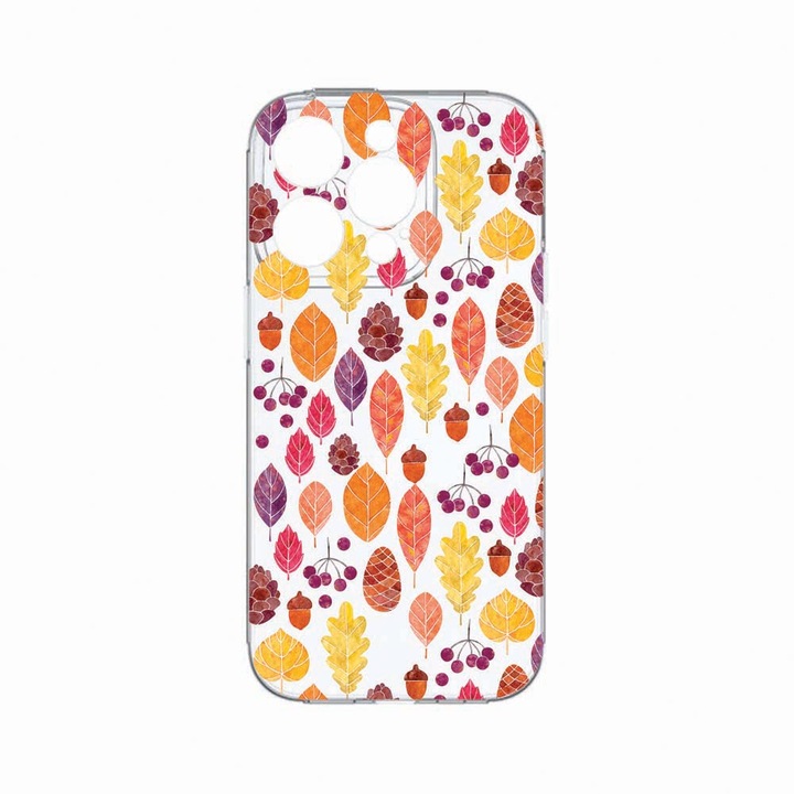 Husa BestCase®, Compatibila Cu Apple iPhone 14 Pro, Autumn, Rezistenta la uzura, Protectie camera, Transparent Silicon Series, c-TR 111