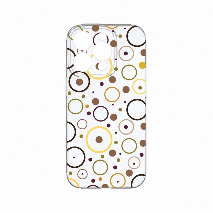 Husa BestCase®, Compatibila Cu Apple iPhone 14 Pro Max, Circle, Rezistenta la uzura, Protectie camera, Transparent Silicon Series, c-TR 147