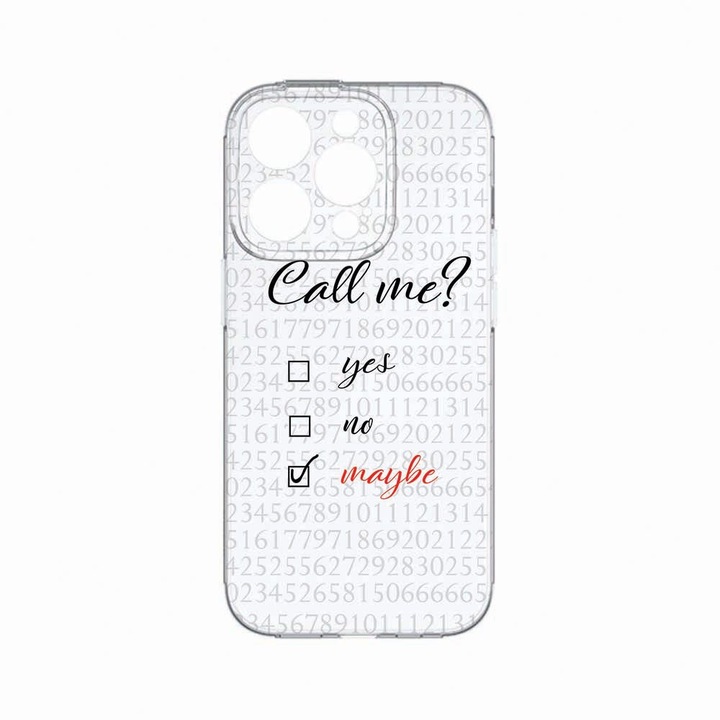 Husa BestCase®, Compatibila Cu Apple iPhone 14 Pro Max, Call Me, Rezistenta la uzura, Protectie camera, Transparent Silicon Series, c-TR 149