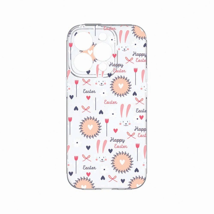 Husa BestCase®, Compatibila Cu Apple iPhone 14 Pro Max, Easter, Rezistenta la uzura, Protectie camera, Transparent Silicon Series, c-TR 189