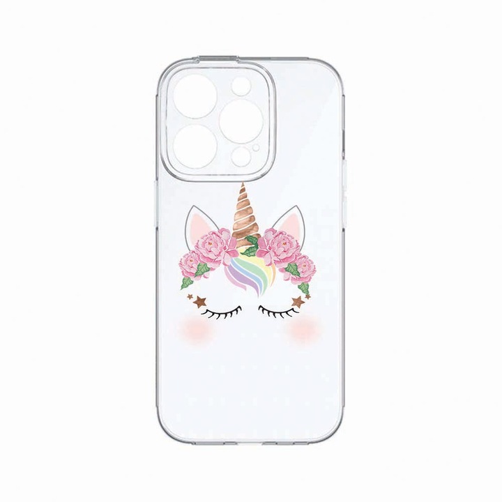 Husa BestCase®, Compatibila Cu Apple iPhone 14 Pro Max, Unicorn, Rezistenta la uzura, Protectie camera, Transparent Silicon Series, c-TR 525