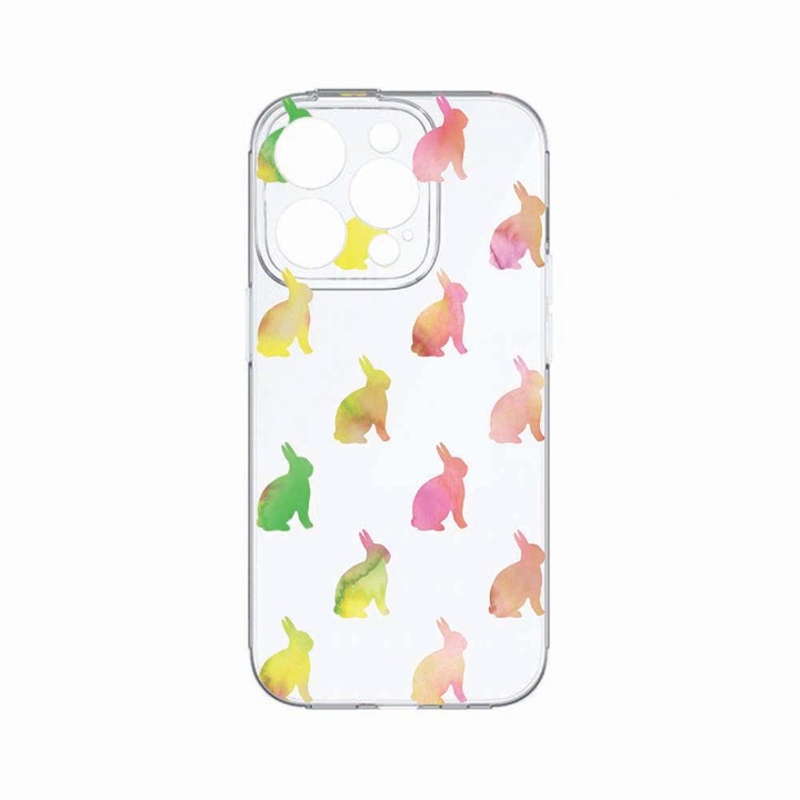 Husa BestCase®, Compatibila Cu Apple iPhone 14 Pro Max, Cool Rabbits, Rezistenta la uzura, Protectie camera, Transparent Silicon Series, c-TR 695