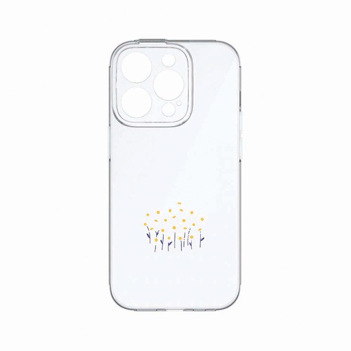 Husa BestCase®, Compatibila Cu Apple iPhone 14 Pro Max, Little Daisy Flowers, Rezistenta la uzura, Protectie camera, Transparent Silicon Series, c-TR 642
