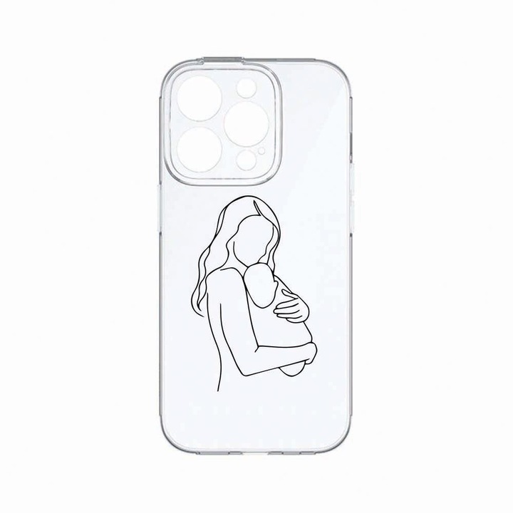 Husa BestCase®, Compatibila cu Apple iPhone 14 Pro Max, Mother Love, Rezistenta la uzura, Protectie camera, Transparent Silicon Series, c-TR 747