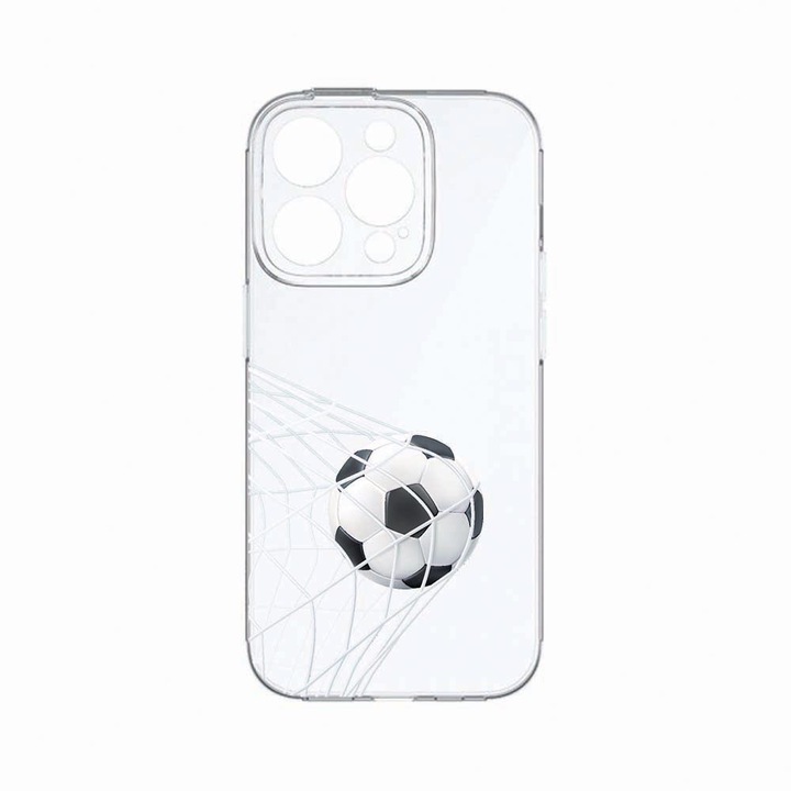 Husa BestCase®, Compatibila cu Apple iPhone 14 Pro Max, Football - Goooaaall, Rezistenta la uzura, Protectie camera, Transparent Silicon Series, c-TR 775