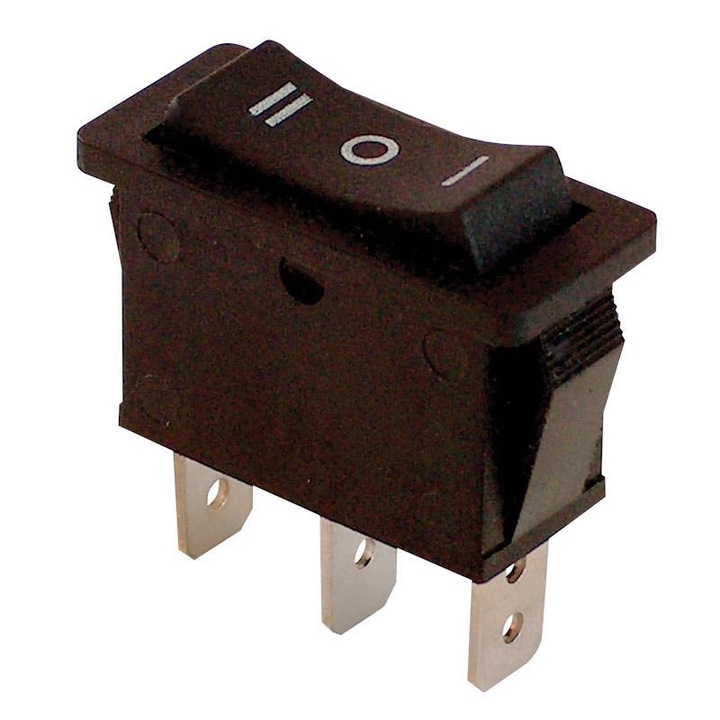 Intrerupator pentru aparate,3 pozitii, negru, (marcaj I-0-II )