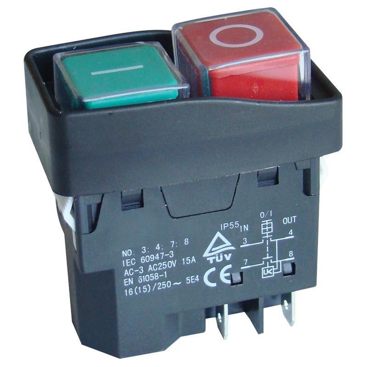 Comutator de siguranta releu SSTM-03, Tracon Electric, IP55, Negru