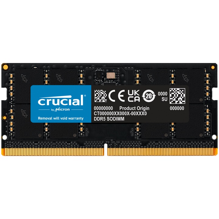 Памет за лаптоп Crucial 32GB DDR5-4800 SODIMM CL40 (16Gbit), EAN: 649528906533 CT32G48C40S5