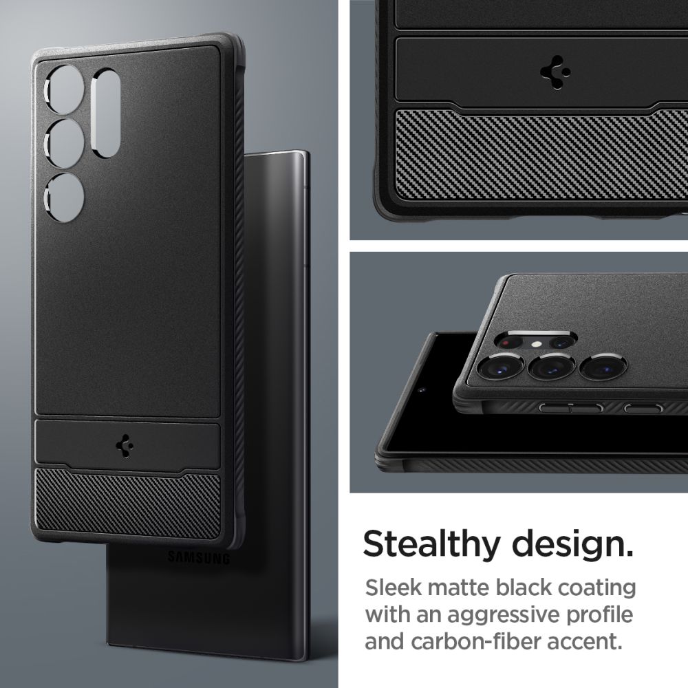 Husa Spigen compatibila cu Samsung Galaxy S23 Ultra Matte Black