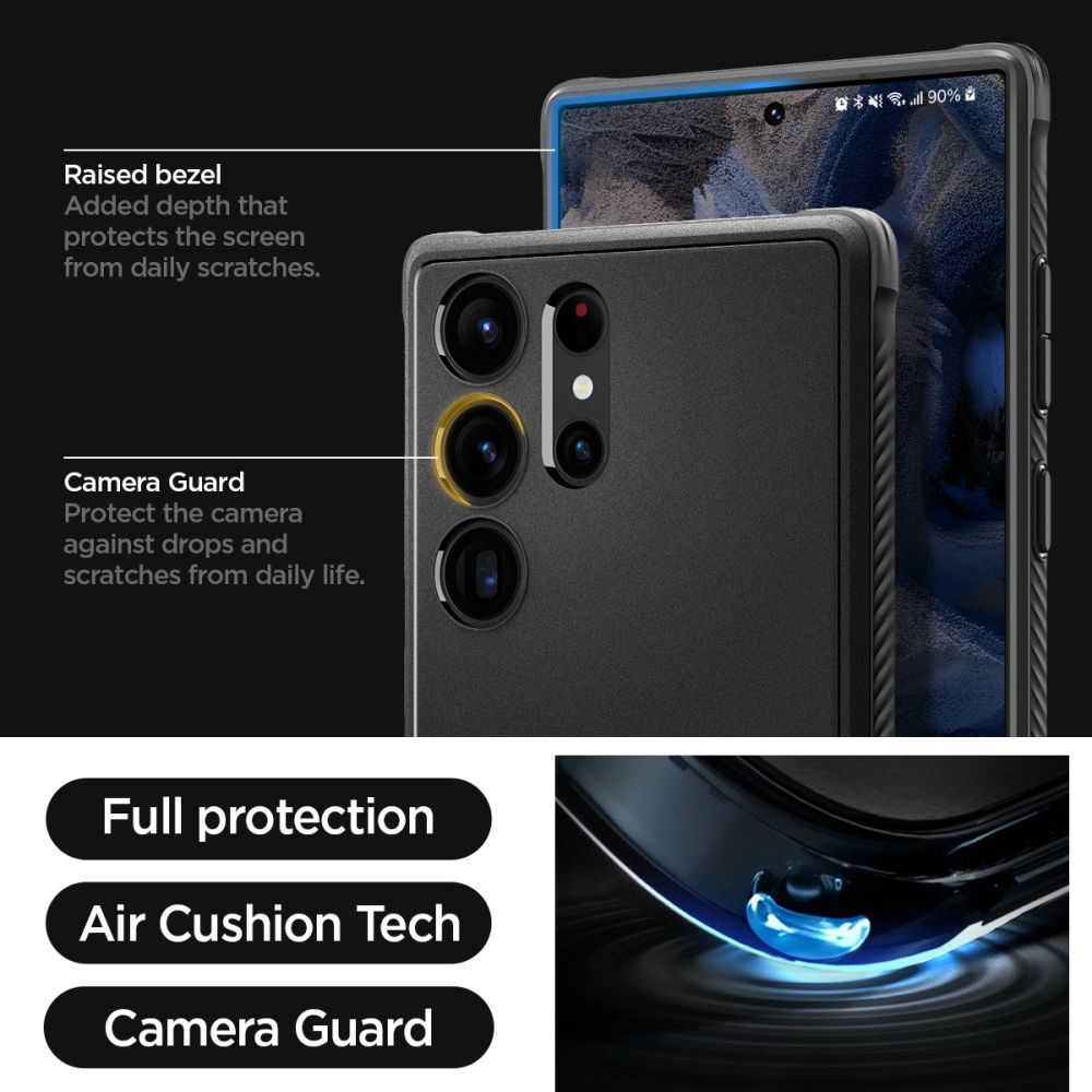 Husa Spigen compatibila cu Samsung Galaxy S23 Ultra Matte Black
