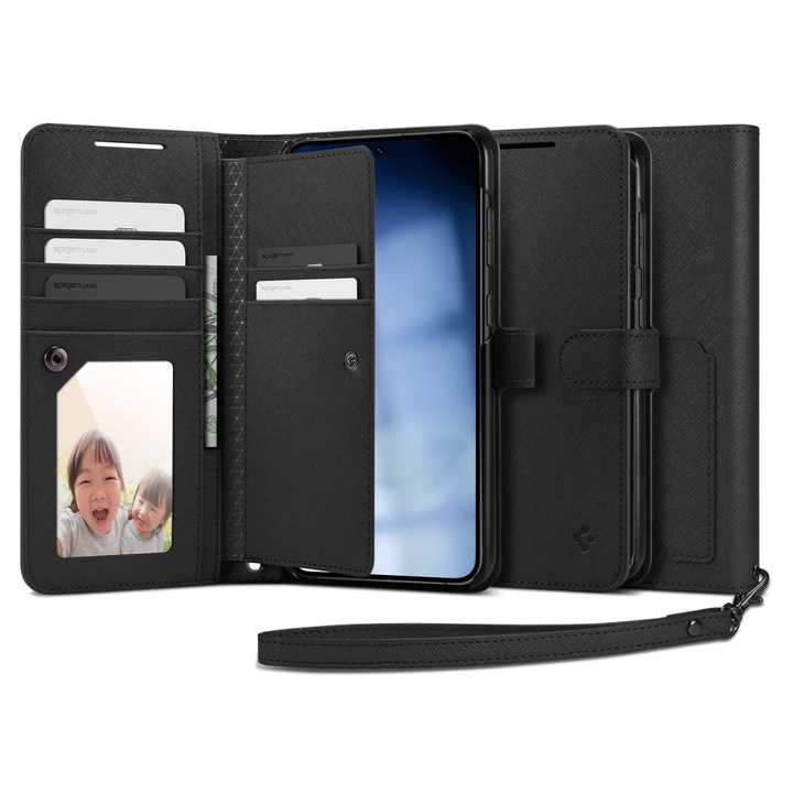 Кейс за Samsung Galaxy S23 Plus, Spigen Wallet S Plus, черен