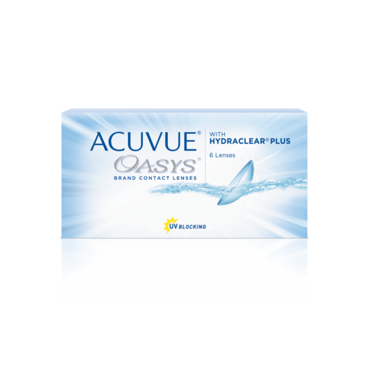 Контактни лещи Acuvue Oasys with Hydraclear, диоптър -1.25, 6 бр./кутия