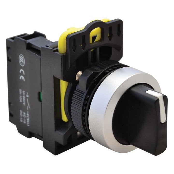 NYK3-S33BK rugós nyomógombos kapcsoló, Tracon Electric, fekete