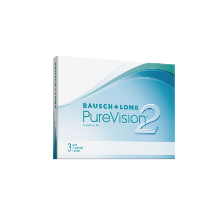 Месечни контактни лещи PureVision2, диоптър -3.75, 3 бр./кутия