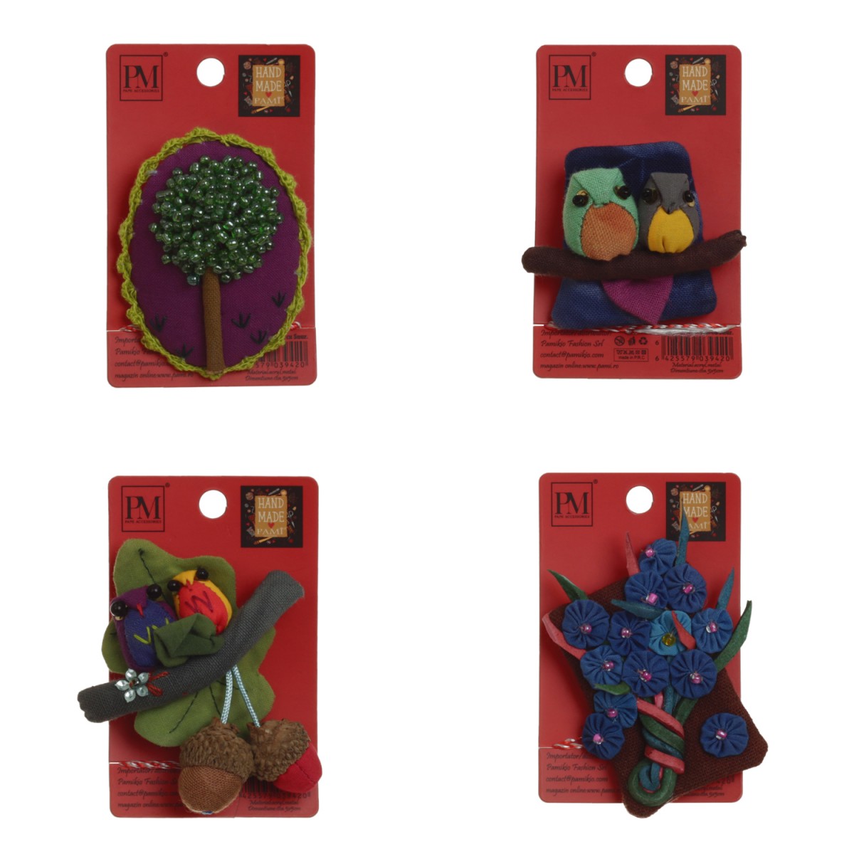 Set 4 martisoare brose handmade, PAMI, MVU26 eMAG.ro