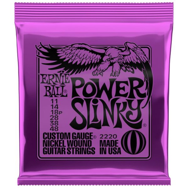 Комплект струни Ernie Ball 2220 Power Slinky 011-048, за електрическа китара