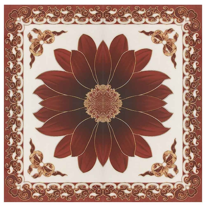 Gresie decorativa / covor ceramic Baroque 1212VB15, 120X120 (4 placi 60X60), lucioasa
