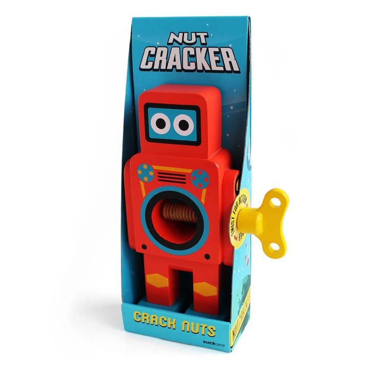 Spargator de nuci retro, Robot, lemn, 14 x 22 x 5 cm