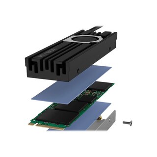 ElecGear EL-80X Dispositivo Di Raffreddaento SSD .2 2280, Ventola Di Raffreddaento PW + Heat