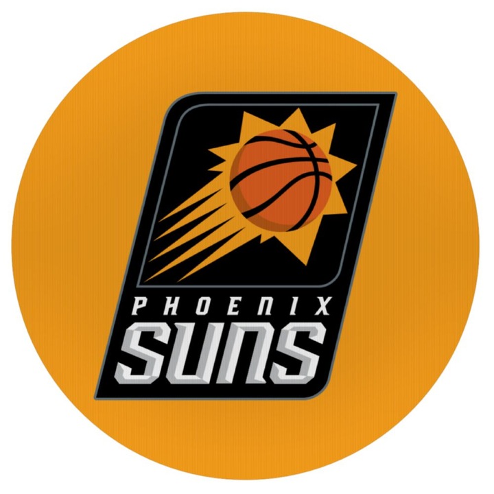 Mousepad rotund, Silicon, Model Phoenix Suns, 20 cm, Portocaliu