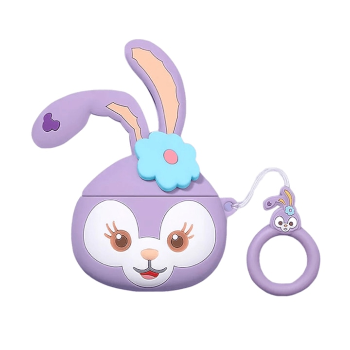 Husa Airpods 1/2 din Silicon EHS E-Husa® pentru casti Airpods generatia 1 sau 2, model Stella Rabbit