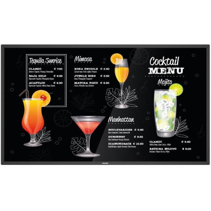 Професионален дисплей VA LED Philips Digital Signage P-Line 54.6" 55BDL3117P, Ultra HD 3840 x 2160, DVI, HDMI, DisplayPort, мрежа, високоговорители Черен
