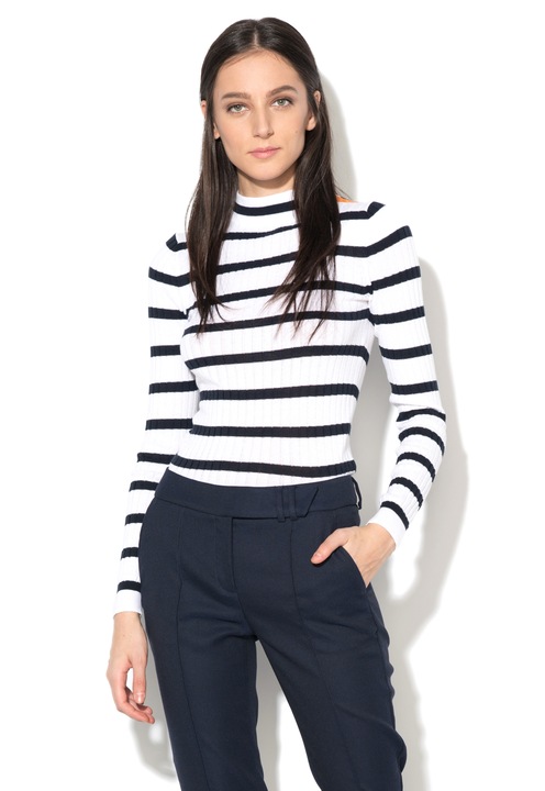 United Colors Of Benetton Bluza negru si alb cu striatii XS