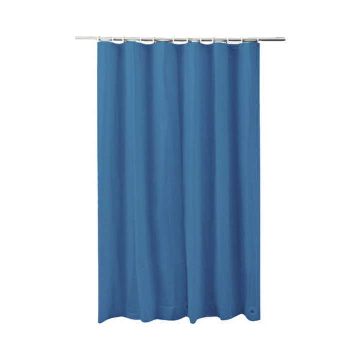 Perdea de dus Uni, 180 x 200 cm, PEVA, albastra