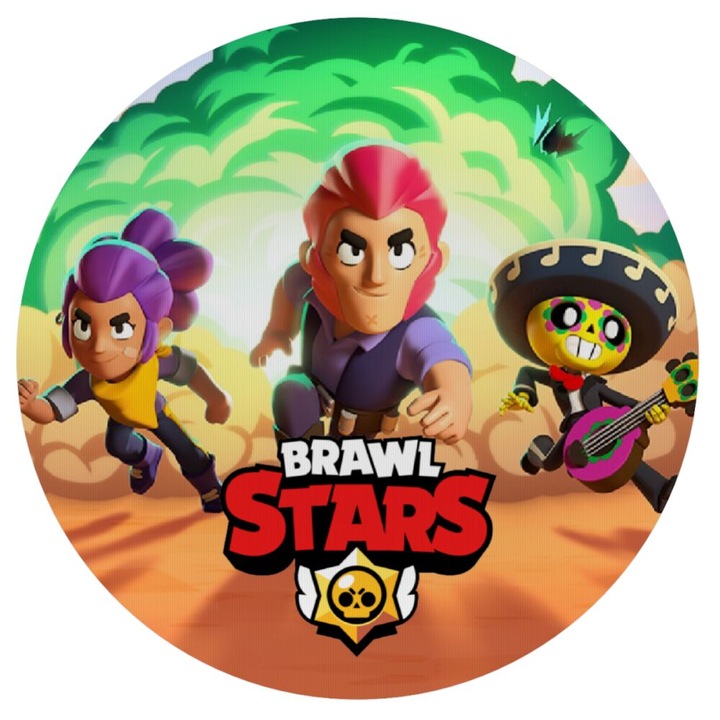 Mousepad din silicon, Model Brawl Stars Desert, 20 cm, Multicolor