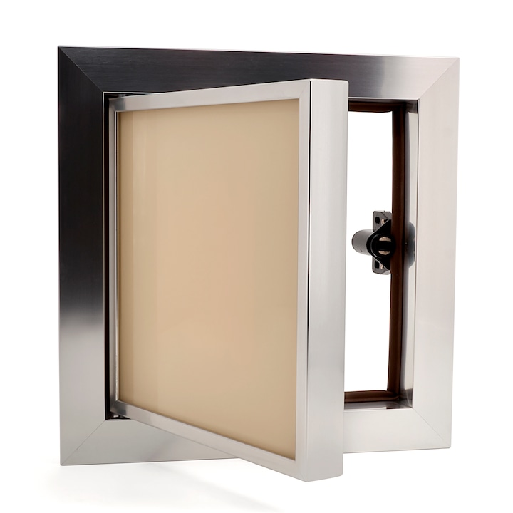 Usa de inspectie, Cadru aluminiu, 200 x 200 mm, Argintiu/Bej