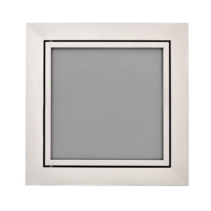 Usa de inspectie, Cadru din aluminiu, Sticla, 300 x 300 mm, Argintiu/Gri