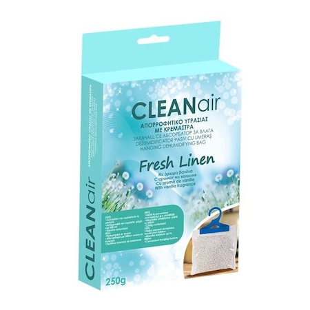 Absorbant de umiditate pentru umeras, dulap, sertare, dezumidificator cu parfum discret de fresh linen 250 g
