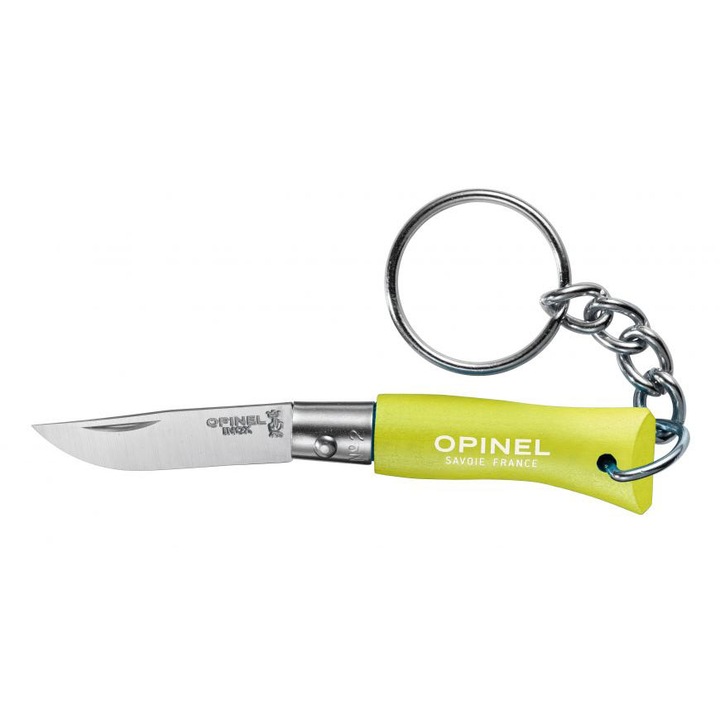 Breloc cu cutit, Opinel, 35 mm, Inox, Galben
