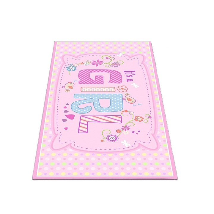 Covor antiderapant pentru copii Its a Girl 150x200 cm