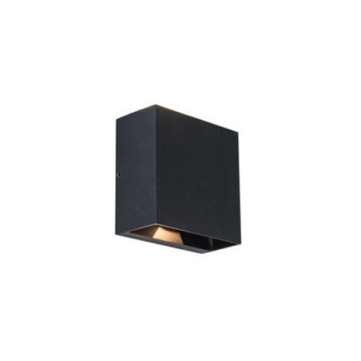 Fali lámpa LED 9w, 800lm, 3000K, le/fel világító, kültéri, IP54, fekete, Gemini