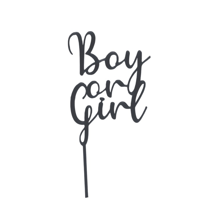 Tortafedő dekoráció "Fiú vagy lány" Nem leleplező, fekete, 11,5 cm