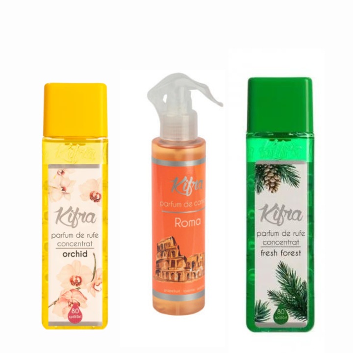 Pachet parfum rufe Kifra 2 x 200 ml Fresh Forest & Orchid, 160 spalari si Kifra Parfum Camera Roma
