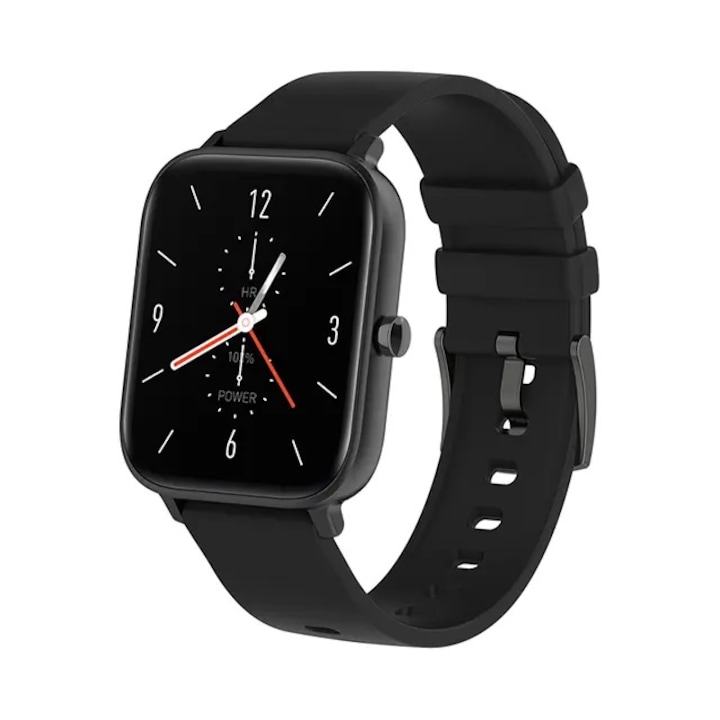 Часовник Smartwatch SolMiP8 GT 2022, работещ с приложение HD Fit Pro, за спорт и ежедневие, 1.69" цветен дисплей, Метален корпус, Водоустойчив IP67, Черен