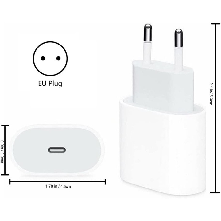 Adaptor priza incarcator fast charge compatibil cu Apple iPhone 20 W