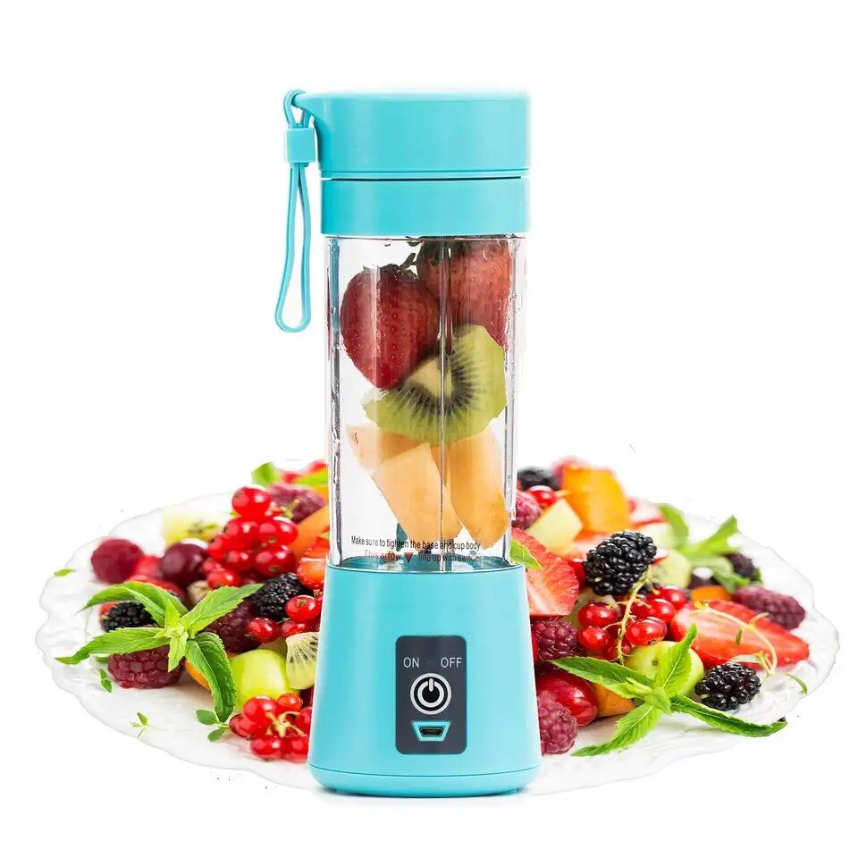 Mini blender electric portabil, cu 6 lame, incarcare rapida prin USB