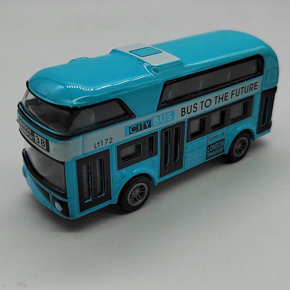 Autobuz De Jucarie Die Cast Modern City 10 Cm Din Metal Albastru