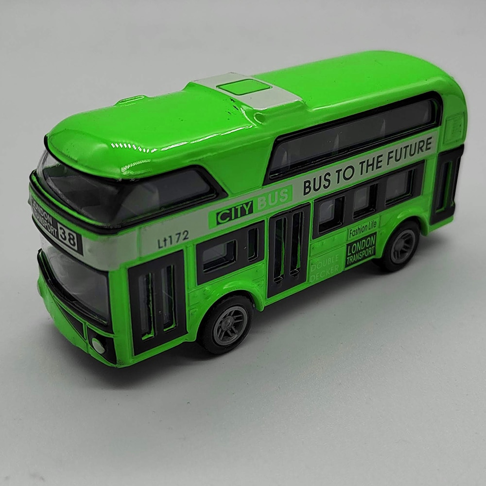 Autobuz de jucarie, Die Cast Modern City, 10 cm, din metal, verde