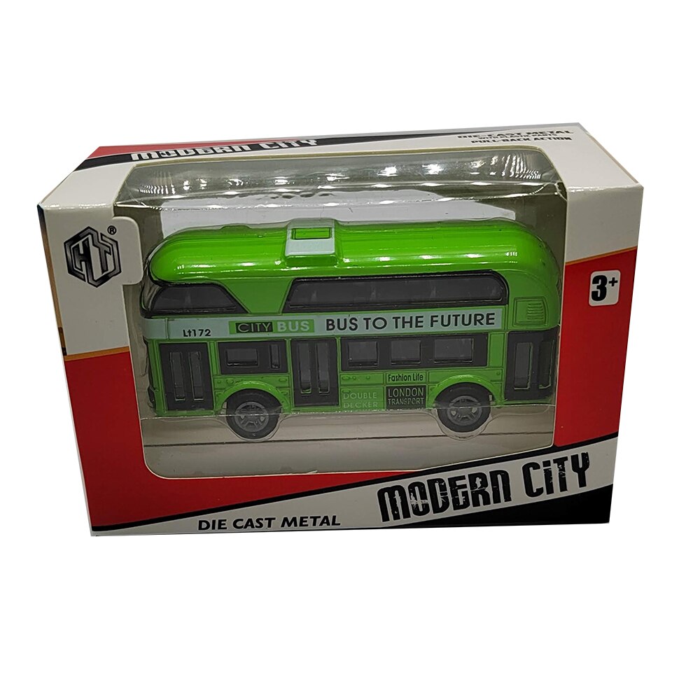 Autobuz de jucarie, Die Cast Modern City, 10 cm, din metal, verde