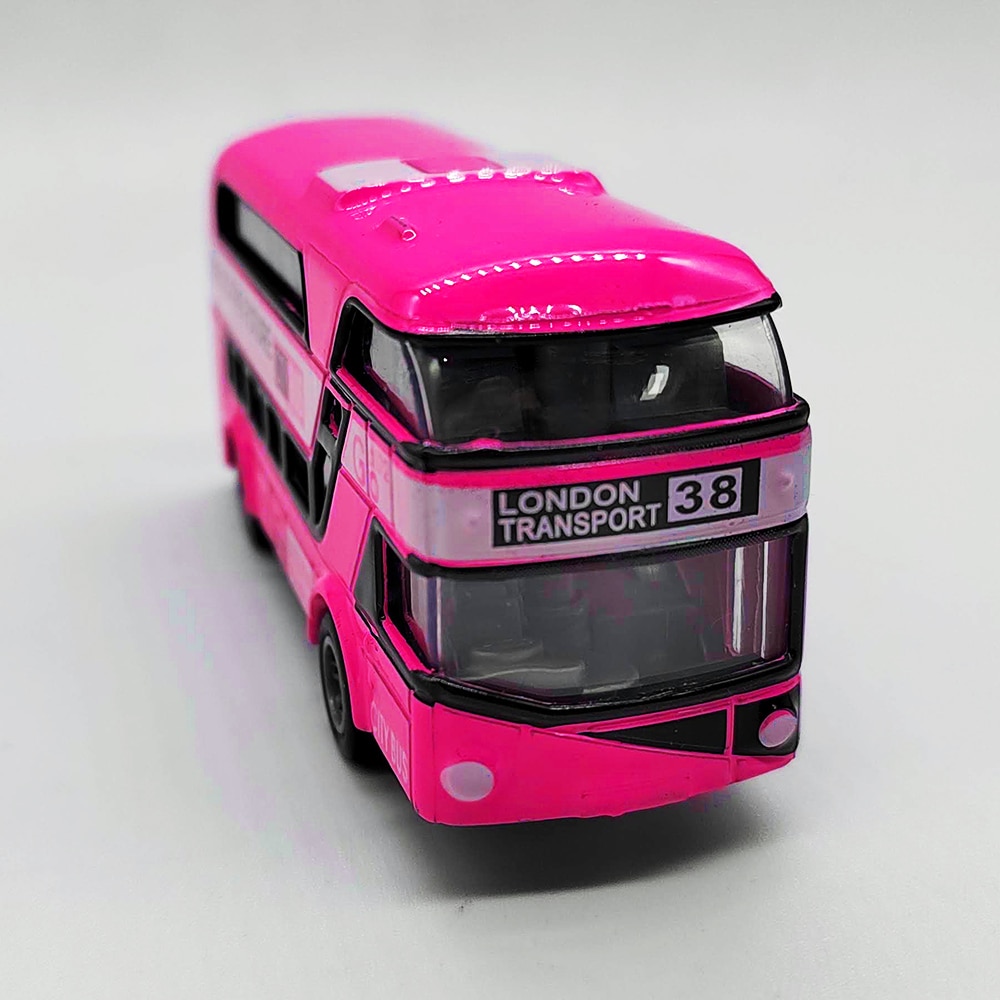 Autobuz de jucarie, Die Cast Modern City, 10 cm, din metal, roz