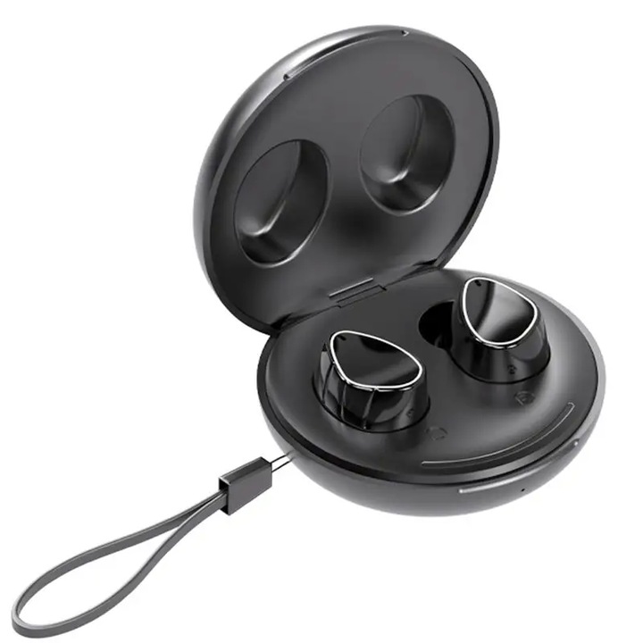 TU&YA® Sound Pro vezeték nélküli fejhallgató, Bluetooth 5.3, mikrofonnal, érintésvezérlés, vízálló, univerzális kompatibilitás, fekete