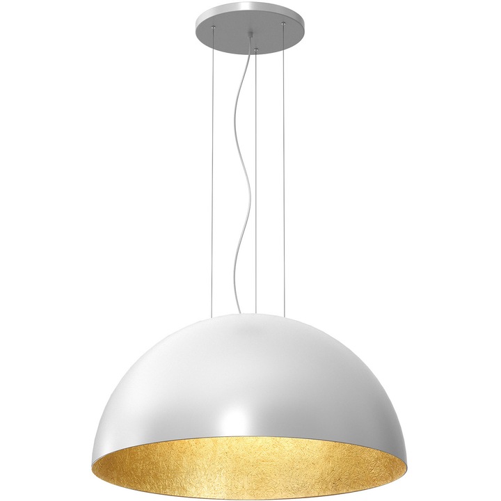 Пендел, Luminex, Метал, Цокъл E27, Бял/Златист