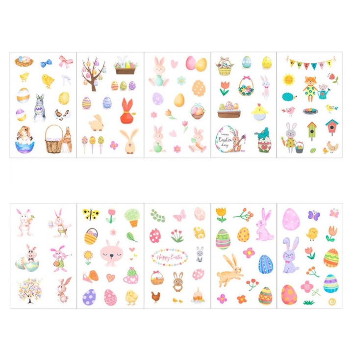 20 db-os Naler Easter matrica készlet, többszínű, PVC, 9,5 x 15 cm