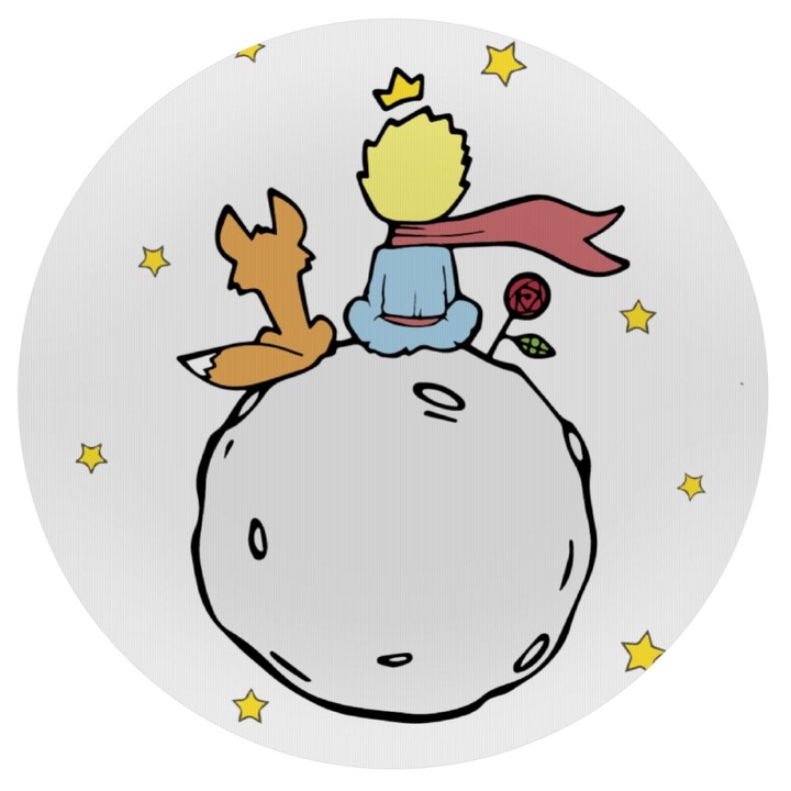 Mousepad rotund, Silicon, Model Micul Print, 20 cm, Multicolor